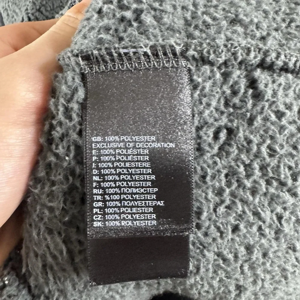 The North Face Vest Mens S Gray Fleece Full Zip Pockets Sherpa Outdoor